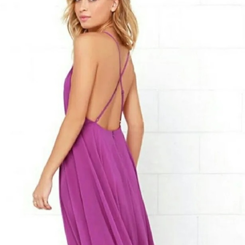 Lulus Mythical Kind of Love long dress with adjustable cross back